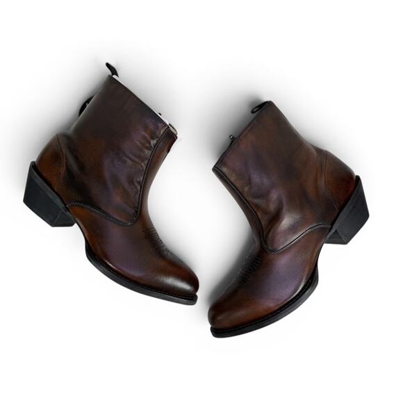 Laredo Fletcher Cowboy Boots Mens 11.5 D Tan Leather Western Side Zip Round Toe main image 8